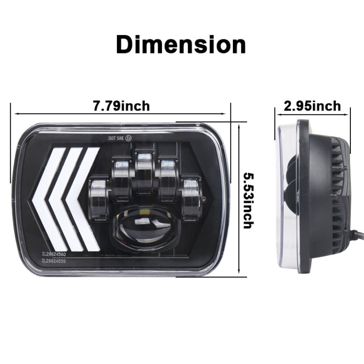 2 PCS 5X7 inch Car Modified Red Background LED Square Headlamp for Jeep Wrangler, For Jeep Wrangler(5X7 inch) 2 PCS 5X7 inch Car Modified Red Background LED Square Headlamp for Jeep Wrangler, For Jeep Wrangler(5X7 inch)